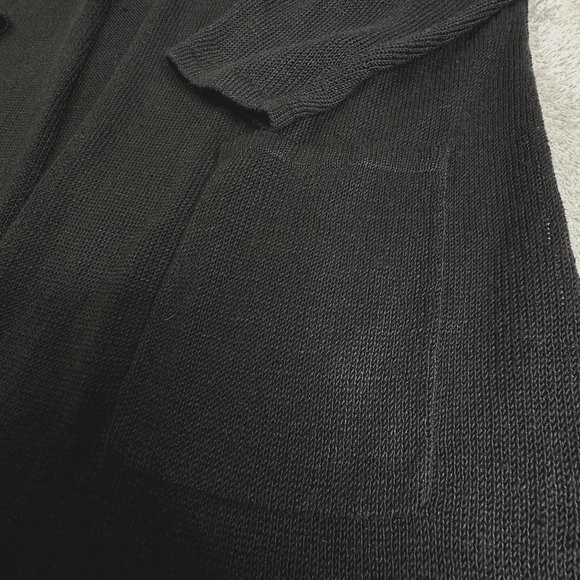 J. Jill Open‎ Front Long Cardigan Size Large Black Classy - Picture 9 of 9